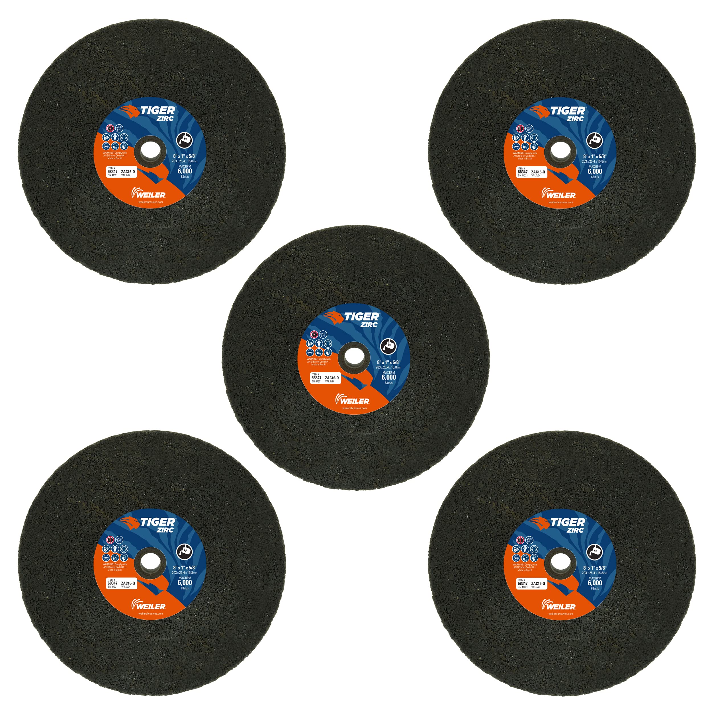 Weiler 68347 Tiger ZIRC Type 1 Portable Snagging Wheel